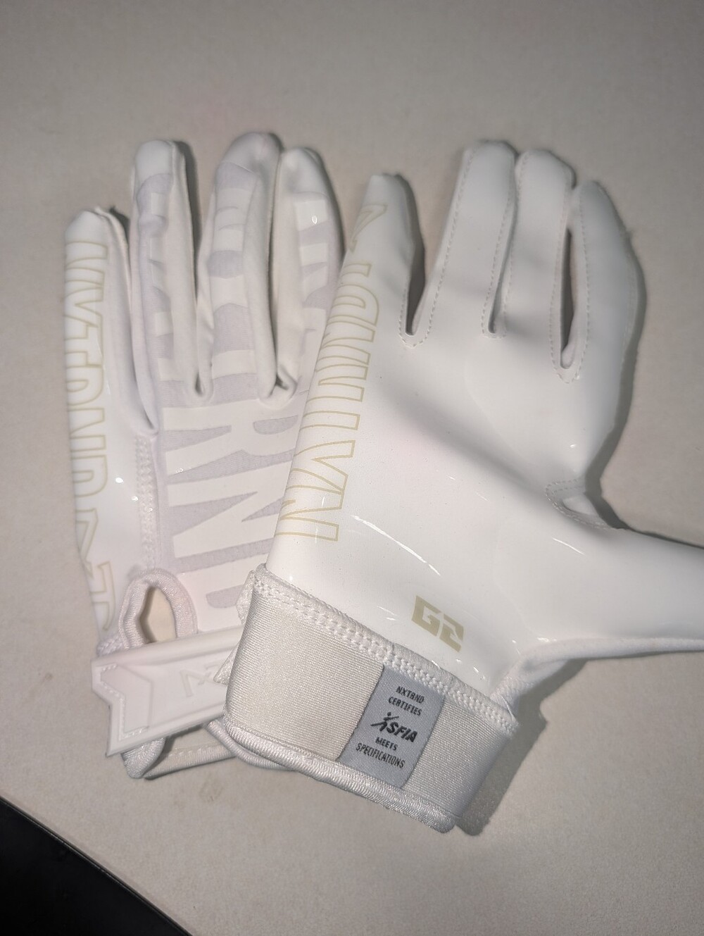 Nxtrnd G1 Pro Mens Football Gloves, Adult Sticky Receiver Gloves White, Large